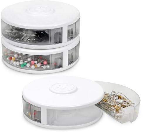 SINGER Small Notions Organizer - Clear Plastic Organizer for Sewing, Embroidery, Craft Room Organization, Stackable Storage Container for Art Supplies, Office, Craft & Sewing Box Organizer, Set of 3