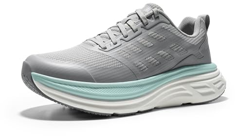 NORTIV 8 Women's Walking Shoes Cushion Running Tennis Shoes ActiveFloat Non-Slip Comfortable Breathable Workout Gym Sports Athletic Fashion Sneakers,Size 7.5,Grey,SNWS245W