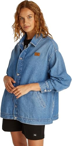 Calvin Klein Donna Giacca in Jeans Denim Overshirt Oversize