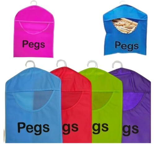 Citystores® Borsa per mollette in tessuto con gancio per bucato, cesto portaoggetti da appendere, resistente, organizer (colore casuale), assortiti