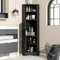 Badschrank Badmöbel Eckschrank mit Zwei Ablagefächern, offenes Fach mit verstellbarem Einlegeboden (Black)