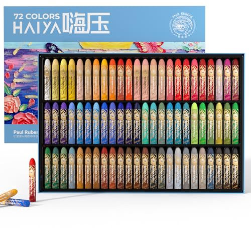 Paul Rubens Ölpastellkreide Set, 72 Farben Oil Pastels Weiche Pastellfarben Ungiftig für Künstler, Studenten und, Ideal zum Skizzieren, Dekorieren(Neues Paket)