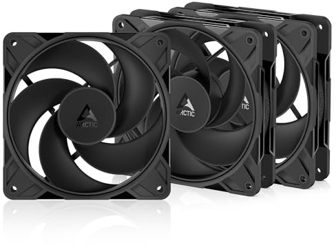 ARCTIC P12 Pro Reverse – 3 Pack – 120 mm Premiumfläkt med omvänd luftflöde, PWM fläkt med Y-kabeldelare, 500-3000 rpm, 0 rpm <5% PWM, hydrodynamiskt lager, 4-Pin - svart | PWM husfläkt, fodralfläkt, Y-kabelsplitter, 500–3000 rpm, 0 rpm <5 % PWM, hydrodynamiskt glidlager, 4-pin