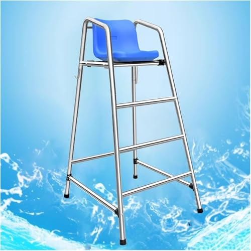 SAFWELAU Taburete Alto Escalera para Piscina Acero para Piscina, Lago y Playa, 120cm/150cm/180cm Alto Sillas Salvavidas Desmontables Junto a la Piscina, Cargas 660lbs(M-150cm/59inch Tall)