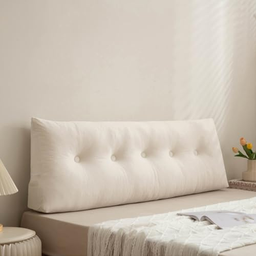 Cómoda almohada de cuña – Cojín triangular suave para cabecero de lectura y apoyo lumbar – Ideal para la cintura y el respaldo para el sofá cama – 60 x 40 x 12 cm