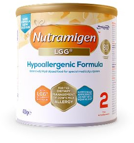 Nutramigen 2 with LGG Follow-On Formula 400g Tin | Specialist Formula for Cow’s Milk Allergy | Extensively Hydrolysed Casein Formula | 6-12 Months | Mead Johnson Nutrition