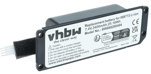 vhbw Akku kompatibel mit Bose SoundLink Mini 2 Lautsprecher Boxen Speaker (3400 mAh, 7,4 V, Li-Ion)