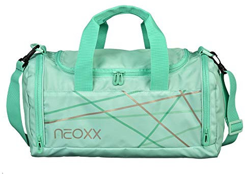 neoxx - Champ Sporttasche Mint to be - Tasche aus recycelten PET-Flaschen - geräumiges Hauptfach - ideal für Sport und Schule - für Mädchen