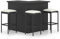 vidaXL Gartenbar Set 4-TLG. mit Kissen Theke Bar Tresen Gartentheke Bartisch Stehtisch Barhocker Barstuhl Gartenmöbel Poly Rattan Schwarz