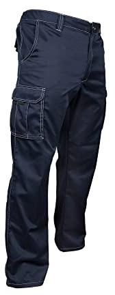 Cofan Pantalón de Trabajo Elástico Tipo Denim | Color Azul Marino (ES 44)