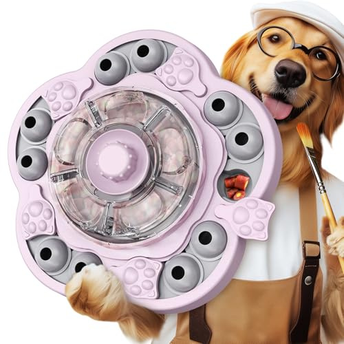 KADTC 3 Levels of Step-by-Step Challenge,Large Size,Dog Puzzle Feeder Toy - U.S. Brand & Design,Spin-to-Release Treat Dispenser For Dogs Boredom Toys Mental Stimulation Enrichment Slow Feeding Puzzles