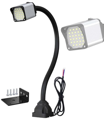 Lampada Da Lavoro A LED 24-36V, Lampada Da Macchina Impermeabile 8W/12W, Lampada A Collo Di Cigno Flessibile A 360° Per Fresatura Di Tornio, Trapano A Colonna, Illuminazione Industriale(Color:12W)
