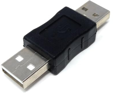 DRUT 1pcs USB Coupler 2.0 Male to Male Converter Adapter Connector, Gender Changer, Cable Lead Joiner (Black)