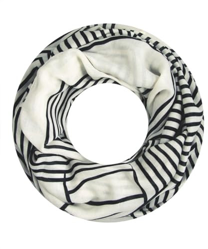 Majea Damen Loop Schal Schlauchschal Halstuch (880027) (weiß 9)