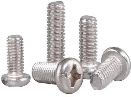 YGTGZ M3.5-0.6x8 mm Pan Head Machine Screws, 304 Stainless Steel 18-8 Screw, Phillips Drive, Fully Threaded, Bright Finish, Pack of 50