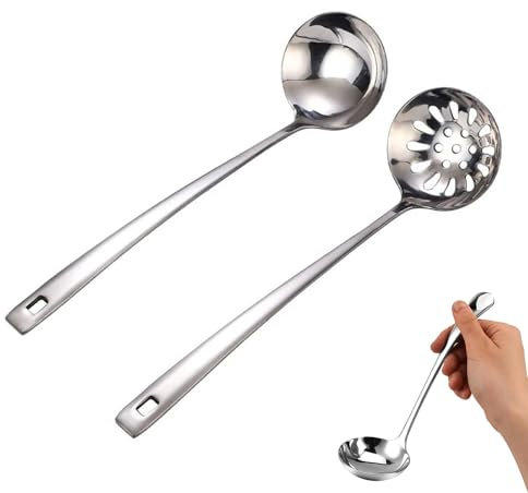 2 StüCk Edelstahl Suppenkelle SchöPflöFfel SchaumlöFfel 21.7 Cm SoßEnkelle SpüLmaschinengeeignet Rund Und Glatt FürSuppen, SoßEn