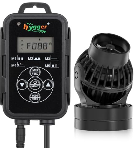 hygger 5670L/H Pompa di Movimento Acquario,6W Wave Maker Acquario con Esterno Controller, Pompa di Circolazione for 75-380L Freshwater And Marine Reef Aquariums