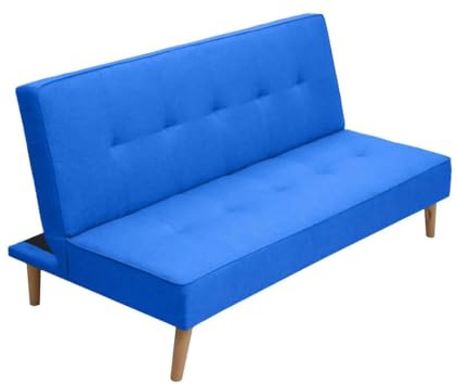 SHIITO | Modelo Tiffany - Sofá Cama de 3 Plazas con Sistema Clic-Clac | Ideal para optimizar el Espacio y Recibir visitas con Comodidad | Diseño capitoné Azul - 188 x 88 x 88 cm