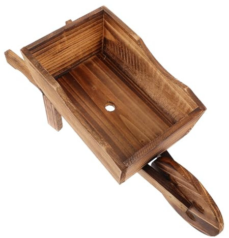 Happyyami Carriola Vaso Di Fiori in Legno Creativo 46x15,5x19 Cm Per Piante Succulente e Mini Cactus Decorazione Da Giardino Multifunzionale Per Interni e Balcone