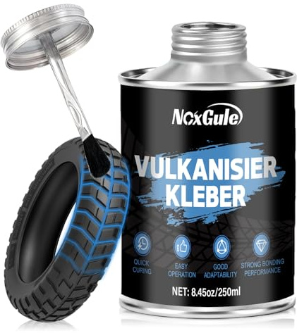 NoxGule Vulkanisierkleber, Vulkanisierflüssigkeit, Reifendichtmittel Fahrrad, Gummikleber Extra Stark Wasserfest, Reifendichtmittel Flüssiggummi, Reparatur von Reifenrissen, Rissen, 250ml