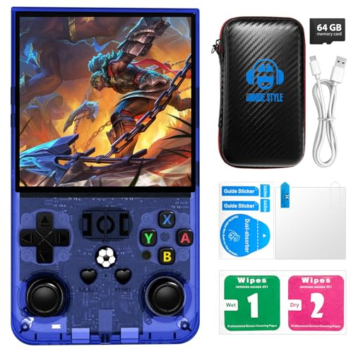 R36MAX Console de jeu portable rétro avec système Linux open source, carte TF de 64 Go intégrée, plus de 18 000 jeux vidéo classiques, console de jeu portable avec écran IPS HD de 4 et batterie de