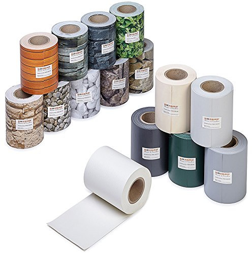ESTEXO Profi Qualität PVC Sichtschutz-Streifen, Zaunblende, Folie, Doppelstabmatten, Zaun, Zaunfolie (70 Meter = 2 x 35 Meter, Stein-Optik)
