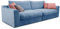 Cavadore Big Sofa Fiona / Große Couch inkl. Rückenkissen im modernen Design / 274x90x112 / Webstoff hellblau