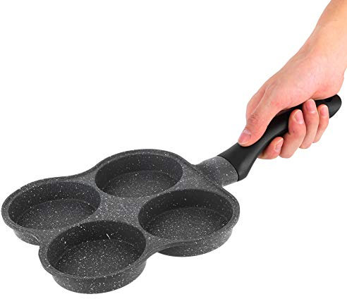 Antiadhésif Crêpe Poêle Batterie De Cuisine en Aluminium 4 Trou Crêpe Omelette Poêle À Oeufs Poêle Petit Déjeuner Machine Gadget De Cuisine