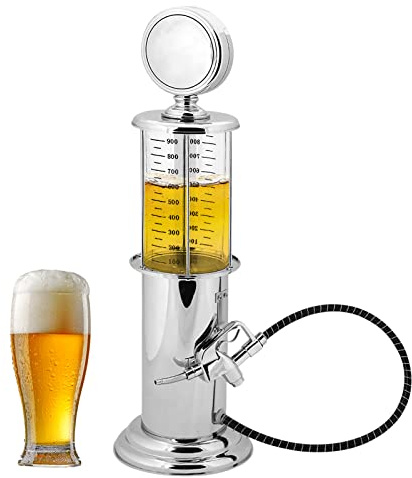 Gas Pump Whisky Decanter - 1000cc Single Gun Vin Dryck Alkohol Alkohol Öl Dispenser Behållare för Vodka, Rum, Vin, Tequila eller Karaff är rostfritt