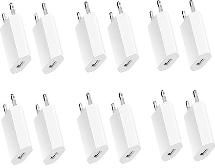 2 Pack Chargeurs pour i-Phone, Prise de Chargeur Rapide USB Adaptateur Secteur Universel pour Chargeur Mural USB Compatible avec i-Phone Apple Samsung Pixel Nexus Huawei Xiaomi HTC Sony LG (Blanc)