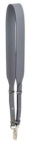 Bandoulière en cuir synthétique pour sacs - 4 cm de large - 109 à 117 cm - Réglable - En cuir synthétique - Pour sac à main et portefeuille - Gris
