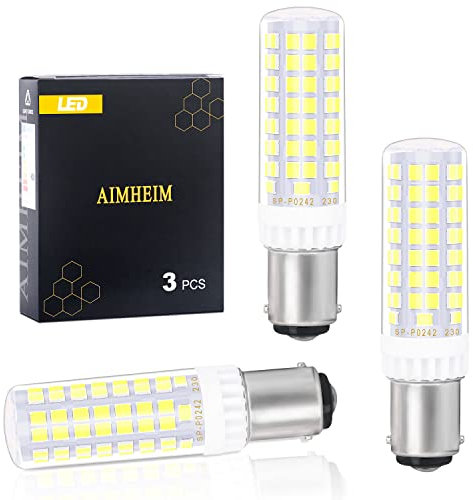 AIMHEIM B15D LED Leuchtmittel Dimmbar Kaltweiß 6000K LED Birne B15D 230V LED Lampen 7W Ersatz 70W Halogenlampe, LED B15D Glühlampen Doppelkontakt Wandleuchte Nähmaschinenlampe,3 Stück