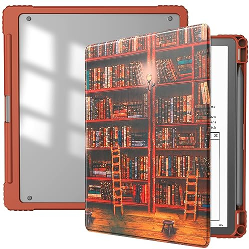 HGWALP Custodia trasparente Slimshell per Kindle Scribe 10.2 (2024/2022 Rilasciato), Kindle Scribe Case Cover 10.2 pollici 2024/2022 con supporto della penna e funzione di sonno/sveglia automatica-LY