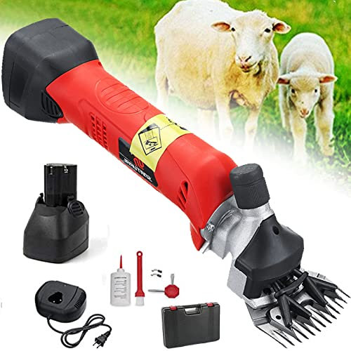 Cesoie per pecore elettriche senza spazzole Forbici per lana da 200 W Tosatrici per animali senza fili professionali Macchina per tosare le pecore con batteria al litio ricaricabile, per cavalli, bov