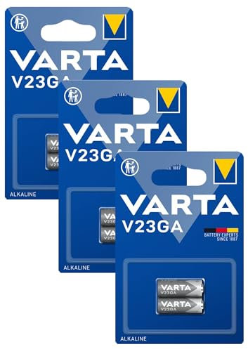 VARTA Batterien V23GA, 2 Stück, Alkaline Special, 12V, für Fernbedienungen, Alarmanlagen, Garagentoröffner, Kameras, kompakt mit langanhaltender & hoher Leistung (Packung mit 3)