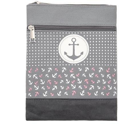 Leoberg Crossbag Tasche in verschiedenen Farben und Designs - Schultertasche aus Baumwolle in 302127-Grau-17