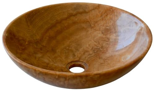 CBAM Waschbecken aus natürlichem Onyx, Inneneinrichtung, Badezimmer-Innenausstattung, Durchmesser 40 cm