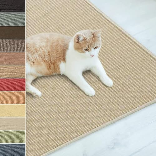 KARAT Paillasson en Sisal pour Chats,Tapis Griffoir,Tapis de grattage pour Chats,Tapis à griffer,Tapis à gratter résistant,Protection Idéale pour Meubles et Le Bien-être du Chat (Nature 30x50 cm)