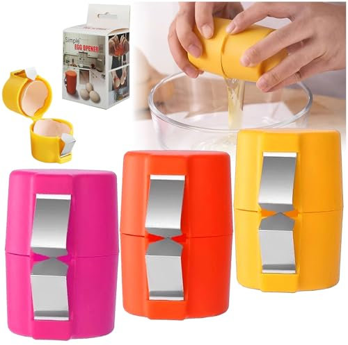 Audasi 3Pcs Einfacher Eieröffner Kreatives Eierknacker Eieröffner Für Rohe Eier Tragbares Eierknacker Edelstahl Schalenschneider Praktischer Eierschalenöffner Backwerkzeug für Haus und Restaurant
