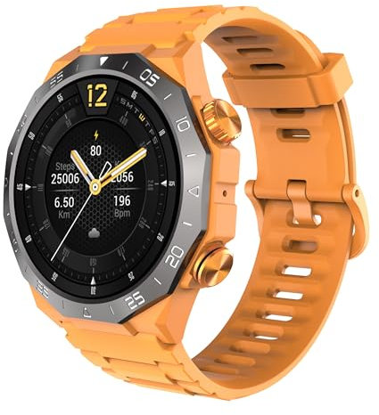 HOIFA Smart Watch for Men, Smart Watches Compatible Android iOS Phone, with Bluetooth Voice Call Smartwatch with Heart Rate SpO2 Pressure Sleep Monitor, IP68 Waterproof Fitness Watch Orange