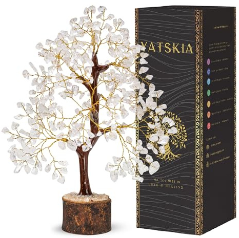Yatskia Clear Quartz Crystal Tree Of Life, Crystals And Gemstones, Feng Shui Home Decor, Birthday Gifts For Women, Bedroom Decor, Gem Tree Living Room Decoration, Good Luck Gifts