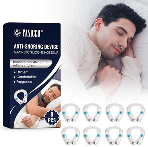 8PCS Schnarchstopper, Anti Schnarch Nasenclip, Magnetischer Anti Schnarch Nasenspreizer, schnarchen stopper mit duftenden Perlen für besser atmen und guten Schlaf, Stressabbau