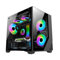 M-ATX/ITX Tower PC Case,Capable of Fitting 7 Fans,5 ARGB Fans Pre-Installed, Gaming PC Mini Case with 2*Tempered Glass (Black)