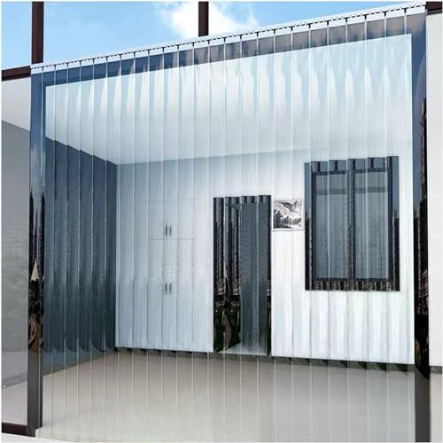 HynJGih Kit de Puerta de Tiras de Vinilo con Cortina de Tiras de PVC Transparente, for Centro Comercial, Puerta de almacén, 1,6 mm de Grosor, (0,9 x 2,2 m)