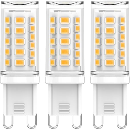 CQTLED G9 LED Lampen Warmweiß 3000K, 3W 520 LM G9 Glühbirne Warmweiss Ersatz Für 50W Halogenlampe, AC230V LED Leuchtmittel, Nicht Dimmbar, Kein Flackern, Energieeffizient, 3 Stück