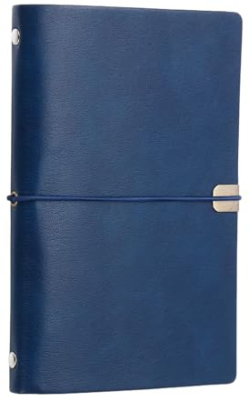 PATIKIL Couverture De Classeur En Cuir PU Pour Format A6, Classeur Rechargeable À 6 Anneaux Protège Carnet À Feuilles Mobiles Avec Fermeture Élastique Sans Papier Pour Classeur De Réunion