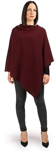 DALLE PIANE CASHMERE Poncho Femme 100% Cachemire - Bordeaux
