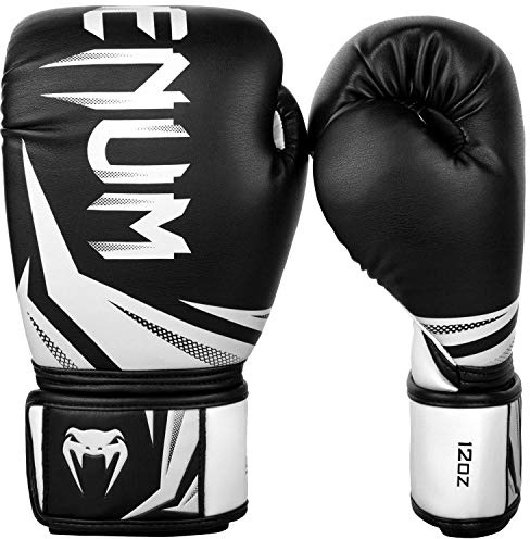Venum Challenger 3.0 Guantes de Boxeo, Unisex Adulto, Negro/Blanco, 12 Oz
