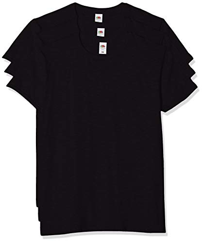 Fruit of The Loom Iconic Tee, Lightweight Ringspun 3 Pack, T-Shirt Uomo, Nero (Black 36), Medium
