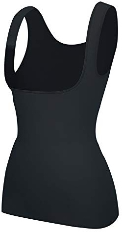 EUYZOU Women's Underbust Shapewear Tank Tops - Seamless Tummy Control Compression Camisole Tops Slimming Tank - Black L